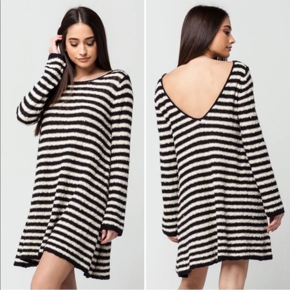 Free People Striped Swing Tunic Sweater Dress - Picture 2 of 5